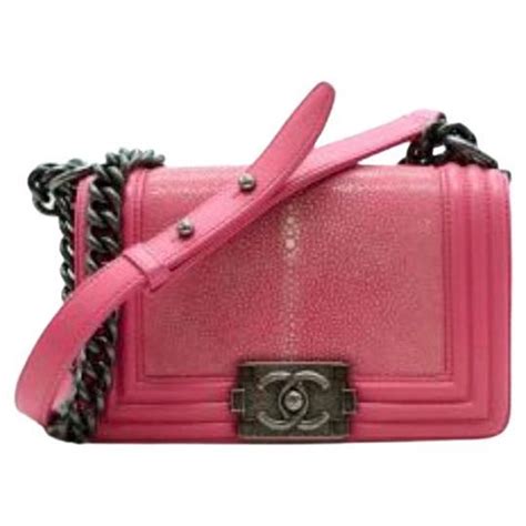 chanel pink stingray boy bag